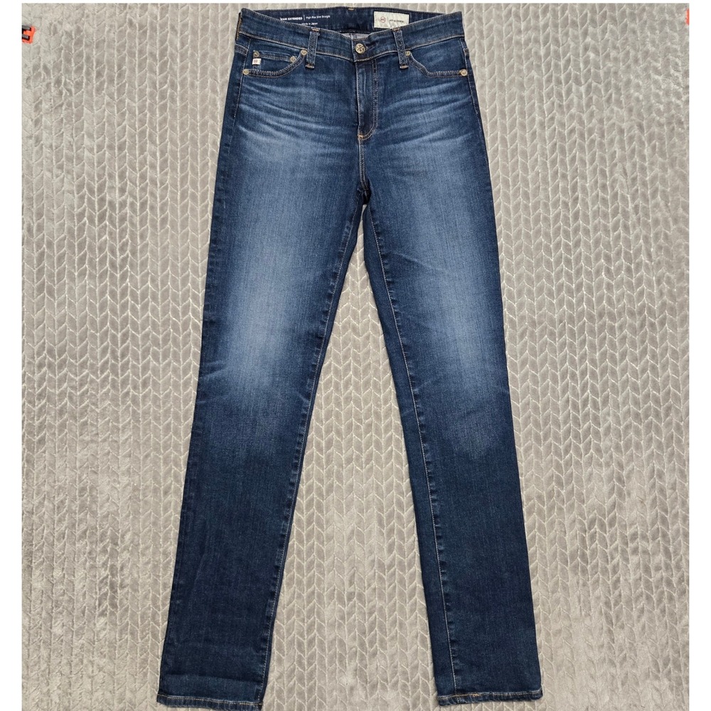 AG Adriano Goldschmied Mari Extended High Rise Slim Straight Jeans Indigo 28